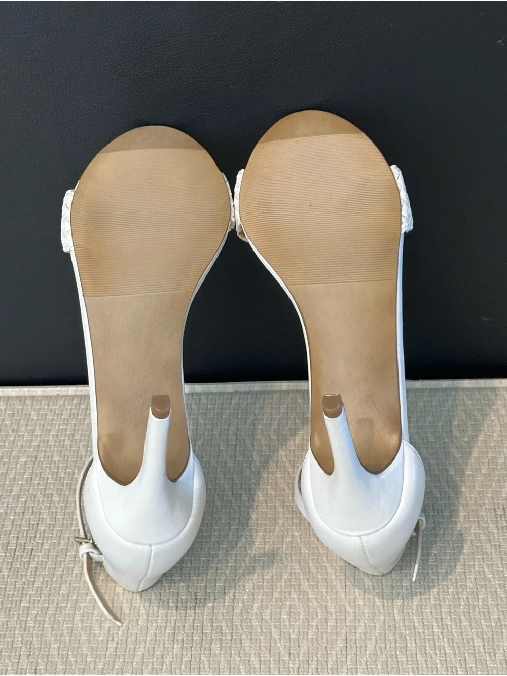 Apt. 9 White Braided Toe Ankle-Strap Stiletto Sandals